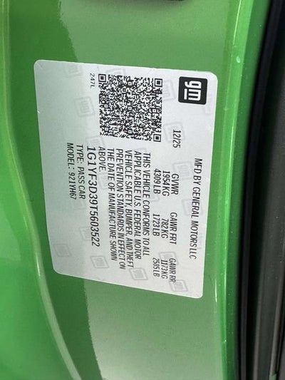 2026 Chevrolet Corvette Z06 3LZ