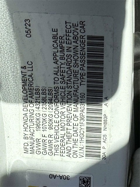 2023 Honda Accord Sedan EX