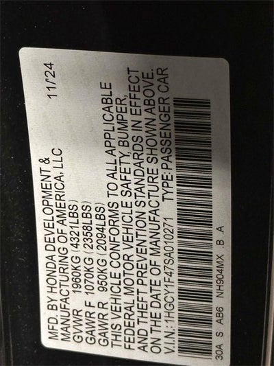 2025 Honda Accord Sedan SE