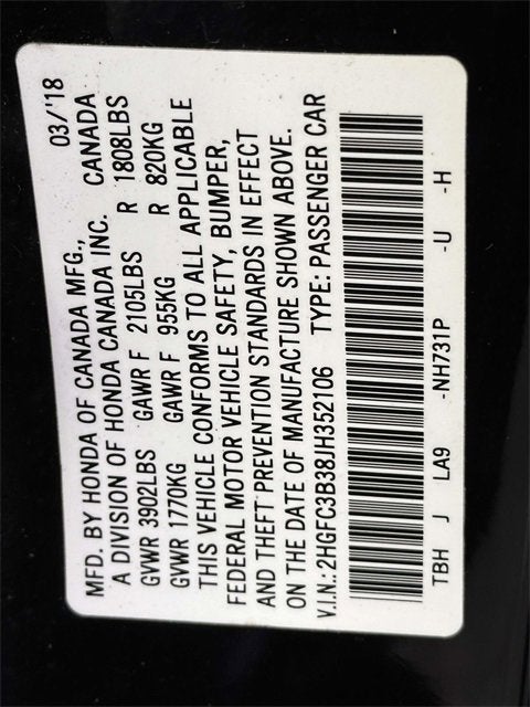 2018 Honda Civic Coupe EX-T