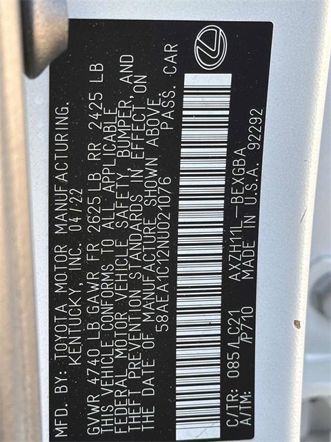 2022 Lexus ES ES 300h Luxury