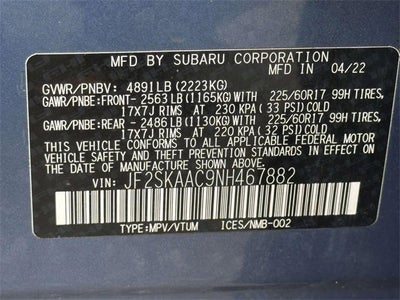 2022 Subaru Forester 4DR CVT