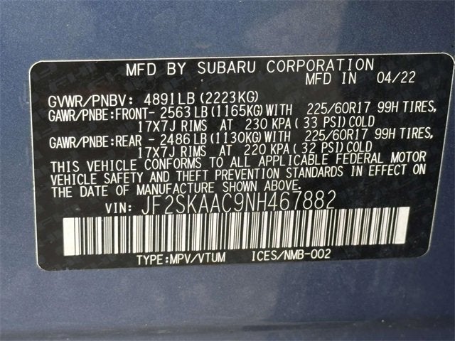 2022 Subaru Forester 4DR CVT