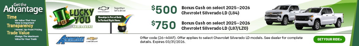 2025 & 2026 Bonus Cash Silverado
